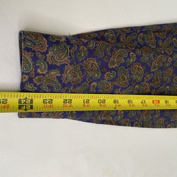 Vintage Knights Of Round Table Button Down Long Paisley Style Print Purple- L - Picture 9 of 12